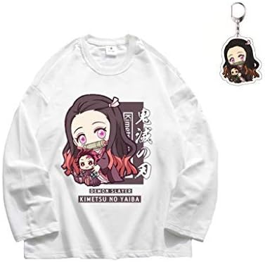 鬼滅の刃 長袖シャツ 子供 キッズ 長袖 男の子 女の子 パーカー 子供服 アニメ プリント 長袖tシャツ かわいい 男女兼用 グッズ プレゼント 衣装 130cm しのぶ 禰豆子 カナヲ 5 柔らかい イベント 誕生日 開店記念セール キーホルダー付き