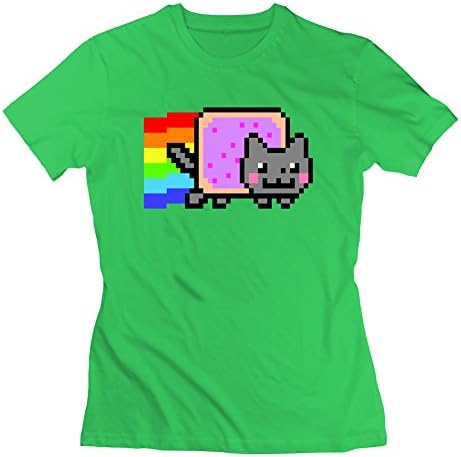 For Women Cotton Green Custom-made Informal Diatinguish Monster Nyan Cat T Shirt X-large