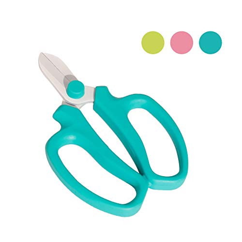UPAAN Professional Garden Scissors Teflon Coating with Comfort Grip Handle, Perfect for Arranging Flowers, Garden Plants Pruning Tool, Floral Shears Scissors-Blue