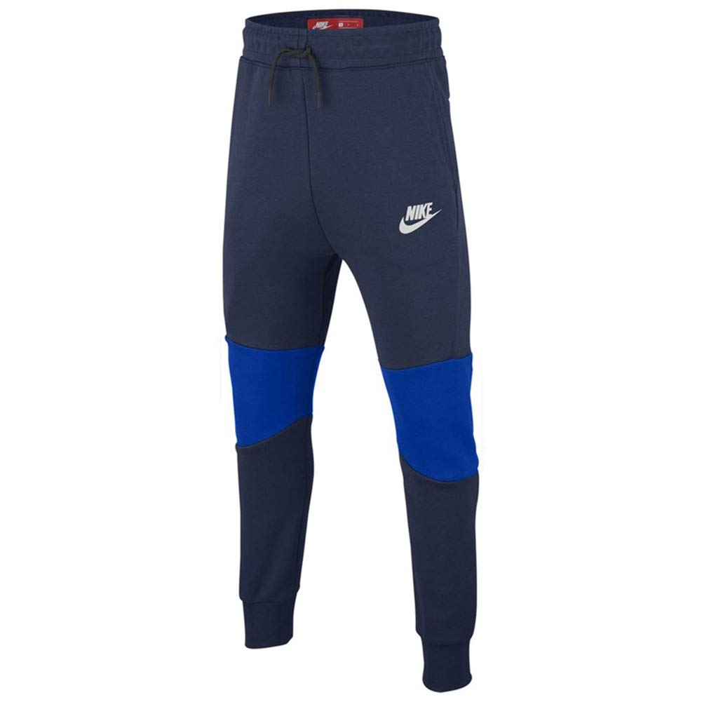 NIKE B Nsw Tch Flc Pant Sport Trousers - Midnight Navy/Game Royal/(White), Small