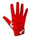 Cutters Gloves S451 Rev Pro 2.0 Receiver Football Gloves with Sticky C-Tack Grip, Solid RED, Adult L