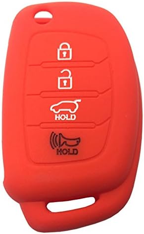 ALIWI Silicone Key Cover Protector Jacket Key Skin Keyless Entry Remote Smart Key Fob Shell Case for Hyundai Elantra Sonata Tucson I40 IX35 I45 4 Buttons 100% SATISFACTION GUARANTEE (Red)