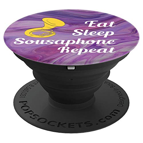 Sousaphone Player Gift - Eat Sleep Sousaphone Repeat Marble - PopSockets Grip and Stand for Phones and Tablets