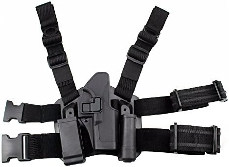 JINJULI Tactical Right Hand Paddle Leg Belt Thigh Hard Drop Holster for Glock 17 19 22 23 31