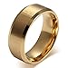 UOKOHO 8mm Mens Wedding Band Ring Matte Finish Beveled Polished Edge Comfort Fit
