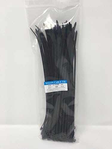 100 pcs 12" Nylon Plastic Zip Trim Wrap Cable Loop Ties Wire Self Lock Cable-Black