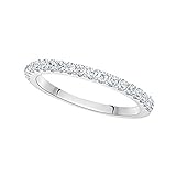 NaNa Sterling Silver & Swarovski Zirconia Wedding Band-Rhodium Plated-Size 5
