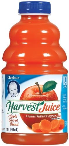 Gerber Harvest Juice, Apple Carrot Blend, 32-Ounce Bottles (Pack of 6)
