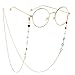 HUA JU Eyeglass Chains for Women Girl Glasses Beaded Reading Glasses Cords Sunglasses Holder Strap Lanyards Eyewear Retainer (Gold), Small