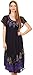 Sakkas B009 Batik Hindi Cap Sleeve Caftan Dress / Cover Up - Eggplant - One Size