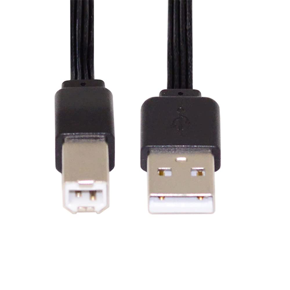 NFHK 13cm USB 2.0 Type-A Male to Type-B Data Flat Slim FPC Cable for Scanner, Disk & Printer