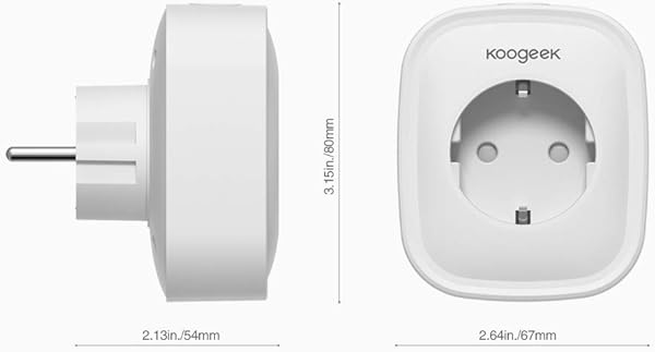 Enchufe Inteligente WiFi Koogeek Mini Smart Plug Control Remoto de Voz Funciona con AlexaGoogle Assistant Temporizador APP No Se Requiere Hub IOS y Android 2 4GHz WIFI 16A 2 Packs