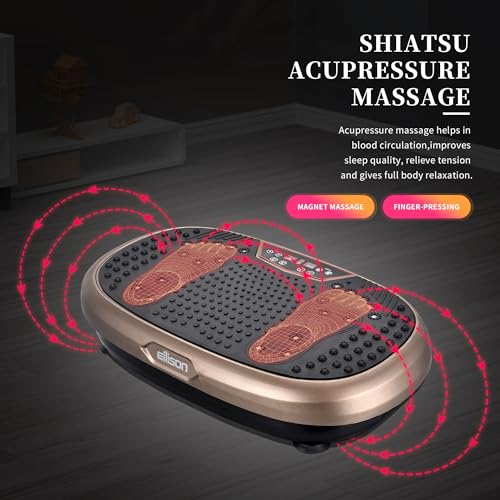 EILISON Fitpro Máquina de Ejercicios con Placa vibratoria Bandas elásticas, máquina de Drenaje linfático para Ejercicios en casa, Bienestar y recuperación (marrón, 521)