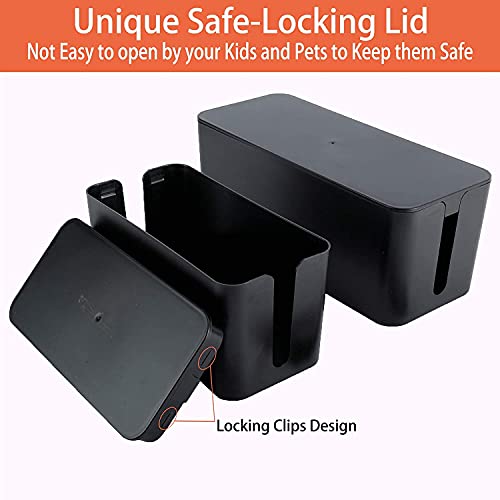 YaeCCC Cable Management Organizer Box Power Strips Hider Power Cords