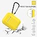 COFFEA Protective Silicone Case with Keychain for Apple AirPods 1 & 2 (Front LED Not Visible) (Yellow)