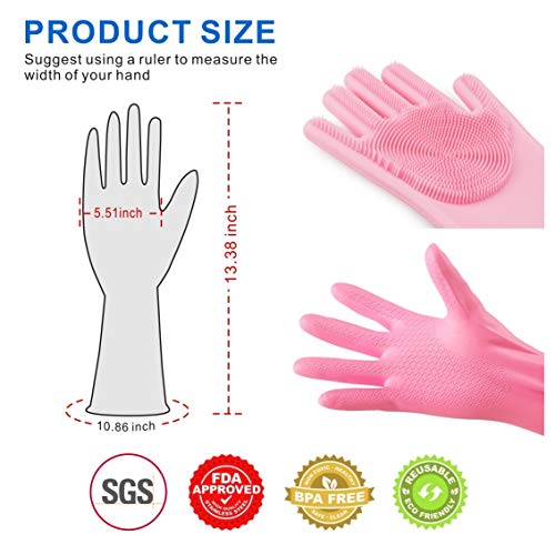 image for Idefair Magic Silicone Cleaning Gloves Kitchen Dish Washing Sponge Glo