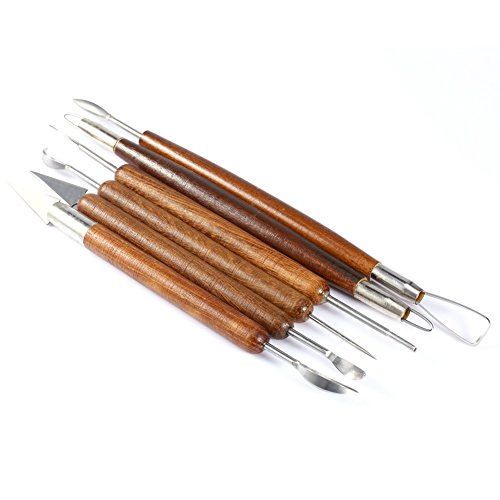 Leyeet 6pcs Clay Sculpting Set Wax Carving Pottery Tools Shapers Polymer Modeling