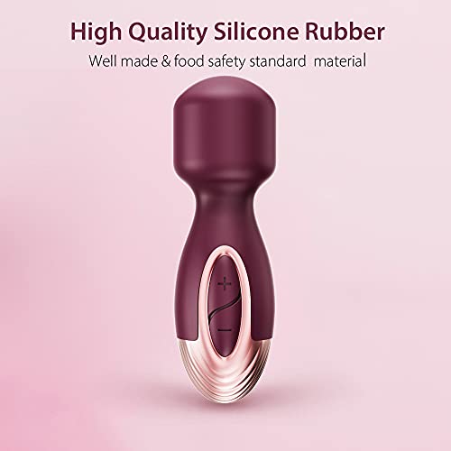 MOBEALO Electric Mini Wand Massager, Small Cordless Personal Handheld Magic Massage Stick with 7 Vibration Modes, Back Neck Shoulder Body Massager, Pain Relief & Muscle Recovery, 4.8*1.5 inches, Red