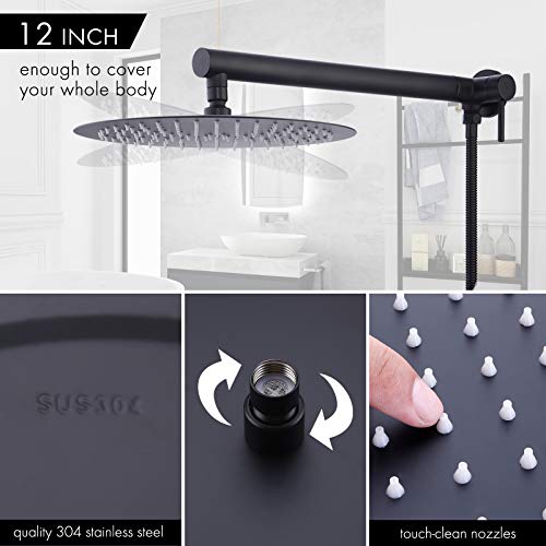 KES Retrofit Rain Shower System 12 Inches Rain Shower Head with