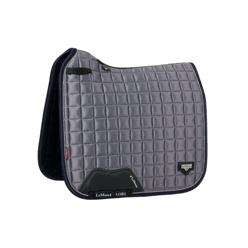 LeMieux Dressage Loire Classic Square Saddle Pad - Saddle Pads for Horses - Equestrian Riding Equipment and Accessories (Twilight Grey - Large)