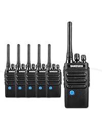 SANZUCO Radio de dos vías UHF 406,1 470 MHz GMRS Radio recargable 16 CH Walkie Talkies con botón de conversación de grupo y cargador USB