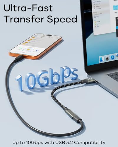 layajia Adaptador USB Tipo C a USB 3.0, Cable OTG Tipo-C Macho a USB Hembra Convertidor Compatible con iPhone 17/16/15 Pro MAX, iPad Mini/Pro, MacBook Pro/Air, Samsung Galaxy S25-0,5m
