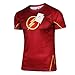 Topway Men's The Flash Short Sleeve Crewneck Compression Super Heroes T-shirt Wicking Tee (Large, Red(TXSD01))