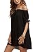 SheIn Women's Off The Shoulder Tie Cuff Shift Dress Medium Black