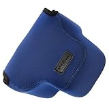 First2savvv QSL-RX10B-03 blue Neoprene Camera Case Bag for Sony Cyber SHOT DSC HX400V HX400