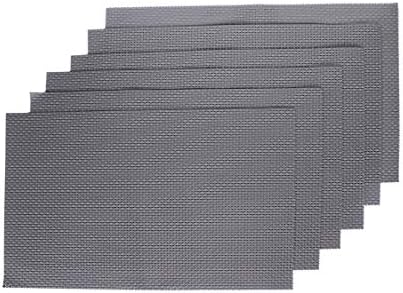 Zafos 6 Pieces PVC Dining Table Kitchen Placemats (45 X 30 cm), Grey