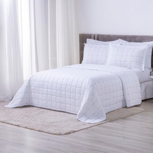 Cobre Leito Valence Hipercal 400 Fios Matelado Toque Percal (Branco, Casal King) | Hipoalergênico