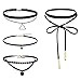 FIBO STEEL Leather Chain Necklace for Women Girls Choker Tassel Necklace Velvet Length Adjustable