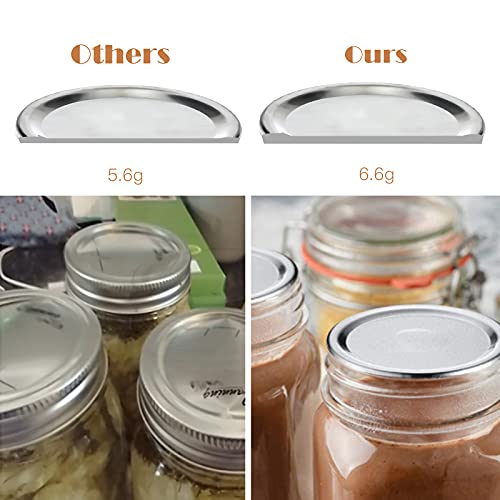 100 Pack Mason Jar Lids for Regular Mouth Canning, Thickened Rust Resistant Canning Lids for