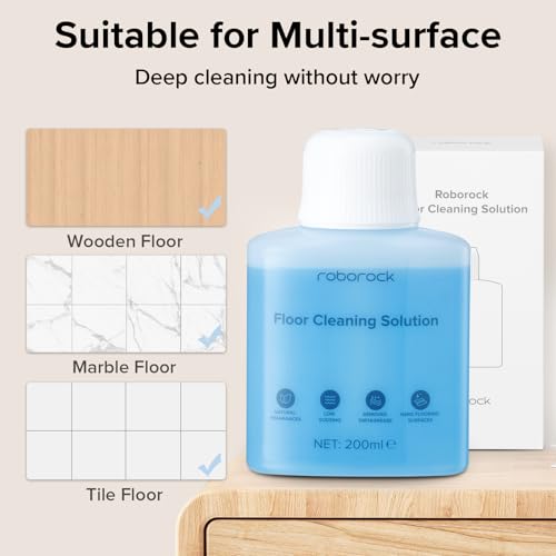 Roborock Original Floor Cleaner Solution for All Series Wet/dry vacuum cleaners & Robot Vaccum Cleaner, Saros10, S7 max ultra, Q7 TF/TF+, Q10 VF/VF+, Qrevo Series, F25 RT, 200 ml,Dilution Ratio 1:200