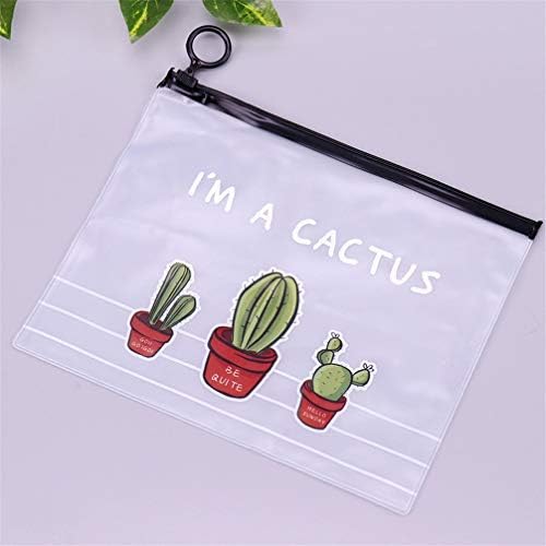 AQYPG Cactus Pvc Waterproof Pencil Cases Transparent Stationery A5 File Folder Storage Office School Supplies Pencil Bags For Girls,Three Cactus