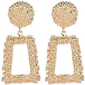 Zainafacai Elegant Earrings for Women Girls Geometric Earrings Long Metal Earrings Ladies Earrings