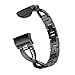 EloBeth Compatible with Fitbit Charge 3 Band Alloy Rhinestone Women Bands Bracelet Fitbit Charge 3 SE Replacement Band (Black)