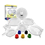 Utilwise Absolute Stretch Silicone Lids & Silicone Bottle Caps Set- 100% BPA Free- Perfect Coverage For Your Containers, Jars, Bowls & Bottles- Adjustable & User Friendly- Plastic Storing Box Included