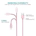 GANJOY iPhone Charger 3Pack 3FT/6FT/10FT(1M/2M/3M) Nylon Braided 8 pin Charging Cables USB Charger Cord, Compatible with iPhone 7/7 Plus/6s/6s Plus/6/6 Plus/5/5S/5C/iPad and iPod (Pink)