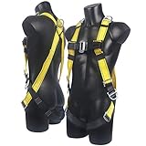 Xben 5 D-Ring Roofing Fall Protection Safety Harness, Full Body Fall Arrest Harness Equipment Kit for Aerial lift, Ironworker, Scaffolding, Tower, Carpenter, Construction