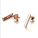 Minimalist 925 Sterling Silver Stud Earrings Modern Bar Design (Rose Gold Flashed)