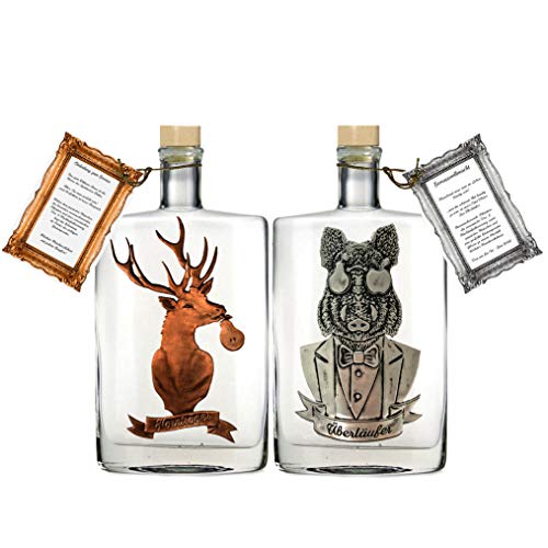Geschenkset Edel-Brände: Hornträger (Williams) und Überläufer (Obstler) - Das Geschenk für Männer, Jäger und Sammler (2…