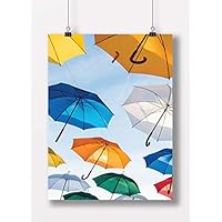 HELLOBOKETTO Colorful Umbrellas Film Photo Art Print