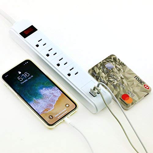 JCHB 4-Outlet+2-Port USB Surge Protective Devices Power Outlet