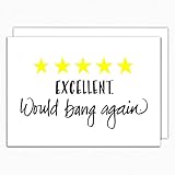 Funny Anniversary Cards For Boyfriend For Husband For Wife For Girlfriend For Partner. 005 Would Bang Again. Naughty Cards. Love Cards. Single Folded Greeting Card With Envelope. Blank Inside
