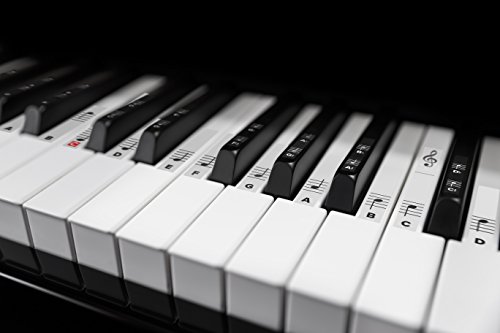 Piano Stickers for White & Black Keys w/ Complete Grand Staff Notes for 49 / 61 / 76 / 88 Keyboards