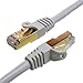 Tera Grand - Premium CAT7 Double Shielded 10 Gigabit 600MHz Ethernet Patch Cable for Modem Router LAN Network, Gold Plated Shielded RJ45 Connectors, 3 ft White, 2-Pack