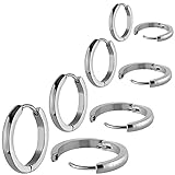 Steel Delicate Tiny Huggie Hoop Tragus Earrings for Cartilage Piercing Mens Womens 8PC 9-16mm 18gauge