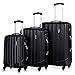 Goplus 3 Pcs Luggage Set ABS Hardshell Travel Bag Trolley Suitcase w/TSA Lock (Black)