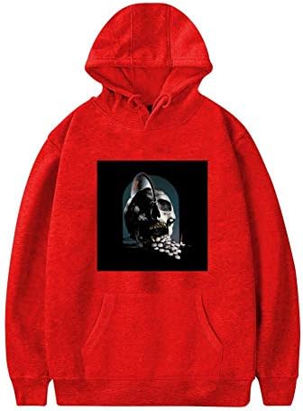 Men's Post Malone Hollywood Bleeding Drawstring Pockets Pullover Hoodie Long Sleeve Sweatshirt